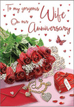 This anniversary card artwork unfurls like a little scene from everyday romance in Tooting, where a quiet corner table becomes the stage for a heartfelt surprise. At its centre, a cluster of deep red roses rests on a softly shimmering surface, the blooms arranged close together so their generous petals overlap, creating a layered, velvety texture. The petals curve outward in spirals, and gentle highlights along the edges make the roses look freshly opened, as if they have just arrived from a local florist with the morning deliveries. Threaded among the roses are sprays of fresh greenery, slender leaves arching outward to soften the edges of the arrangement and add a vibrant counterpoint to the rich reds. Just to one side lies a neat envelope, off-white and slightly angled, its open flap hinting at the intimacy of the message hidden inside. A heart-shaped box, polished to a glossy scarlet shine, nestles nearby, while a delicate piece of jewellery, perhaps a fine chain with a small pendant, lies loosely coiled beside it, catching the light in tiny glints of gold or silver. Tiny decorative hearts and glittering accents are sprinkled across the scene, guiding the eye toward a single butterfly motif poised delicately above, its wings suggesting light, effortless movement. The background is awash in warm, romantic hues-blush pinks, creamy whites, and soft beige-that make the reds appear even deeper and more passionate. The atmosphere is intimate, like the moment when a couple in a flat off Tooting High Road pause to open an anniversary card together, with roses, gifts, and written words turning an ordinary evening into something quietly unforgettable.
